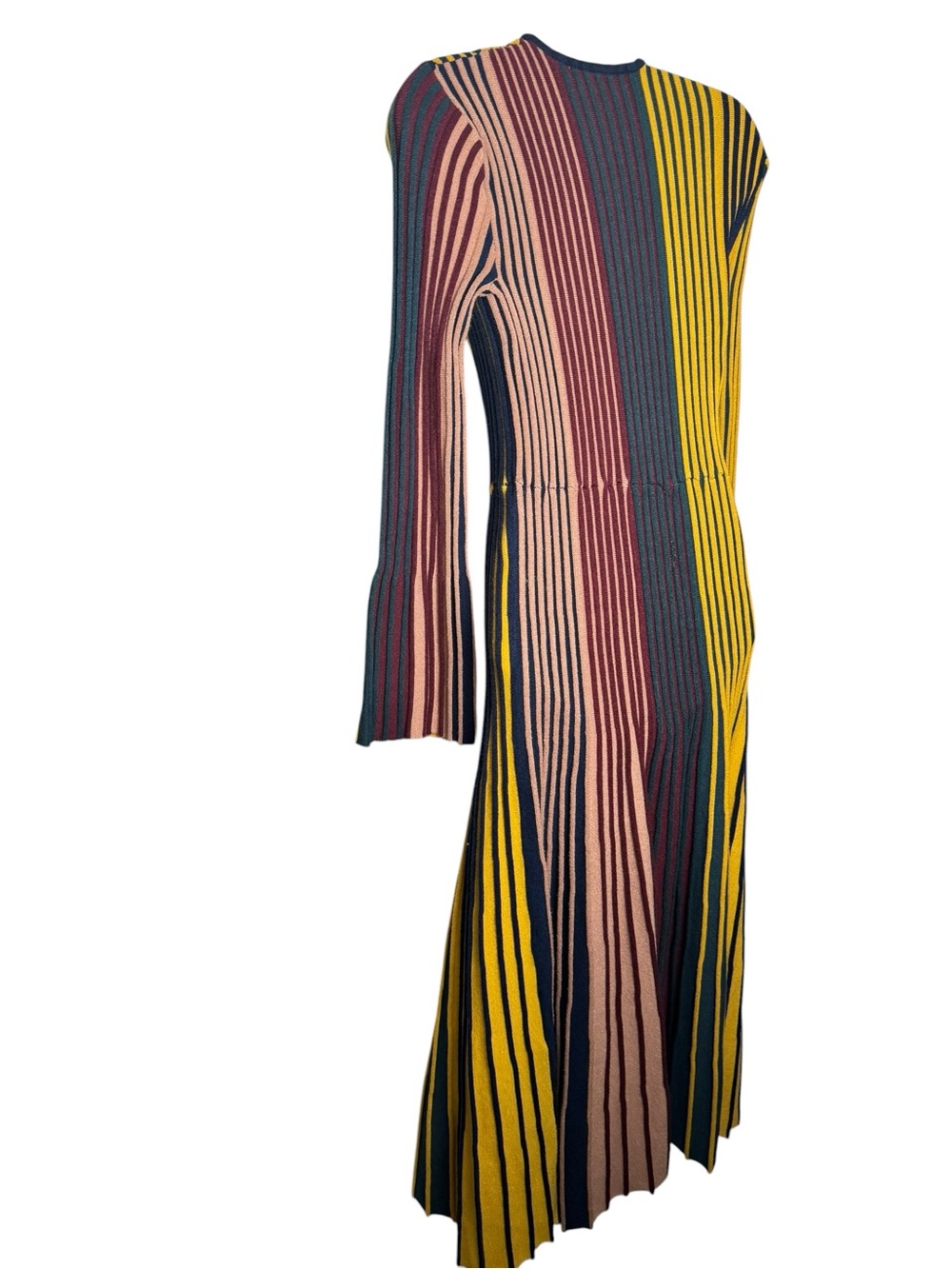 Simon Miller Celia Striped Long Sleeve Ribbed Midi Dress - Picture 8 of 11